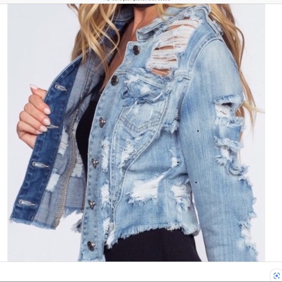 cropped distressed jean jacket